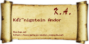 Königstein Andor névjegykártya